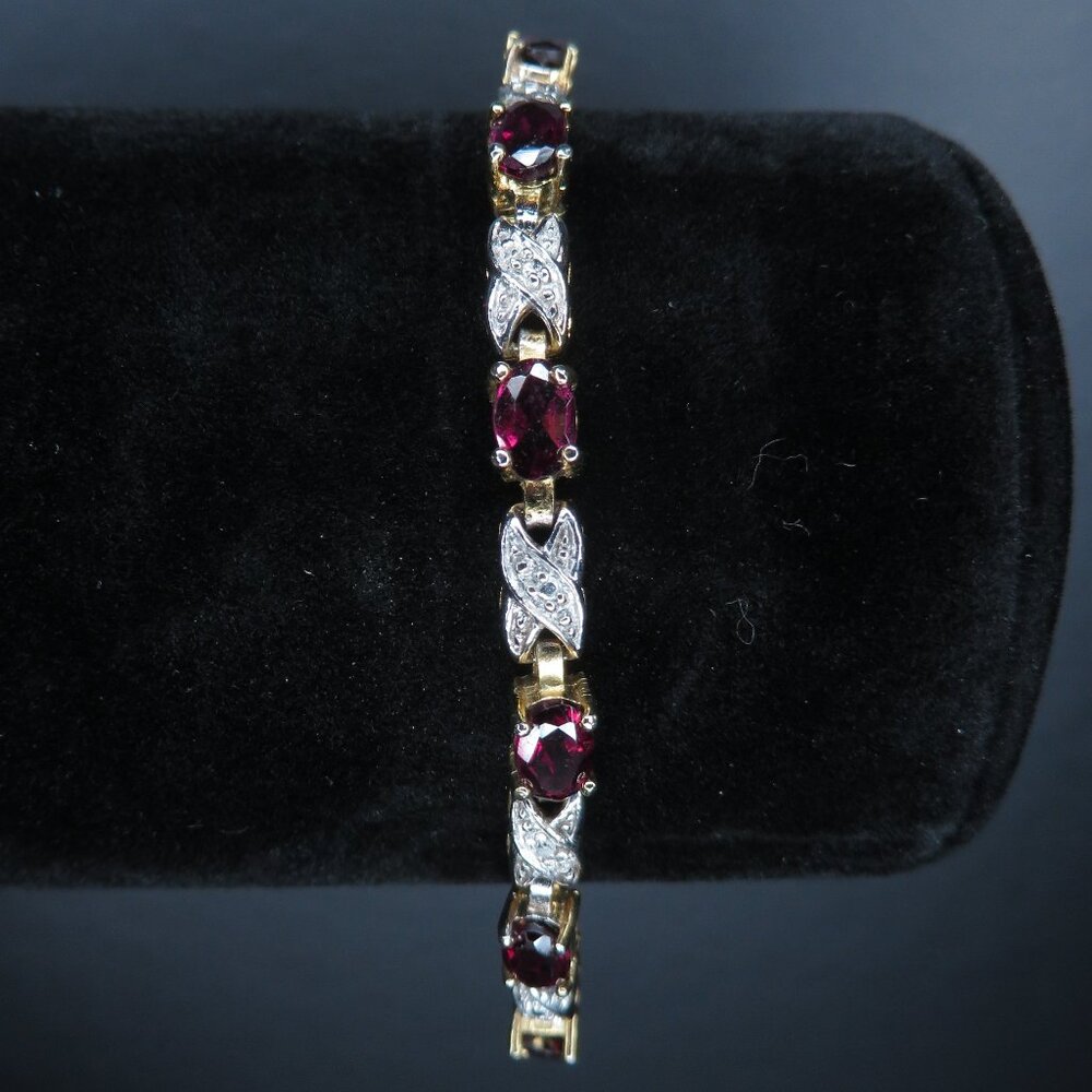 Gold Tone Garnet Bracelet